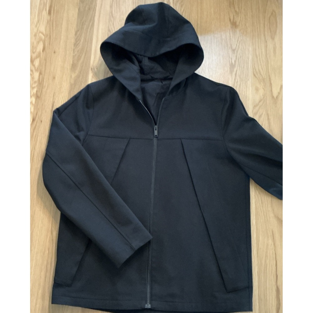 COS Men's Black Lined Hoodie Jacket US Medium Cotton Blend P/N‎ 0304797